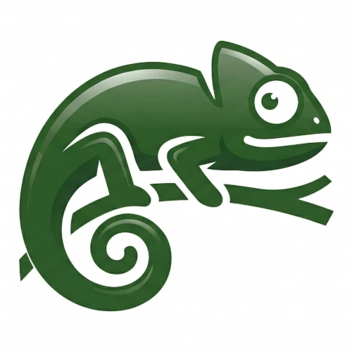 Illustration d'un caméléon vert stylisé pour les fiches d'élevage de reptiles